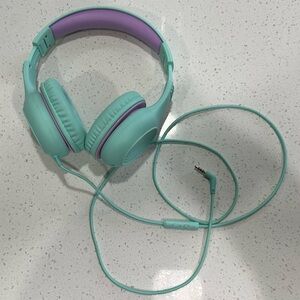 Mint and Purple Wired Headphones